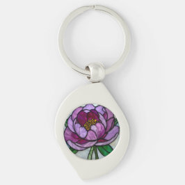 Chaveiro Purple Peony Stained Glass