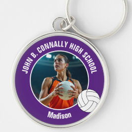 Chaveiro Purple Volleyball Player Photo Keepsake