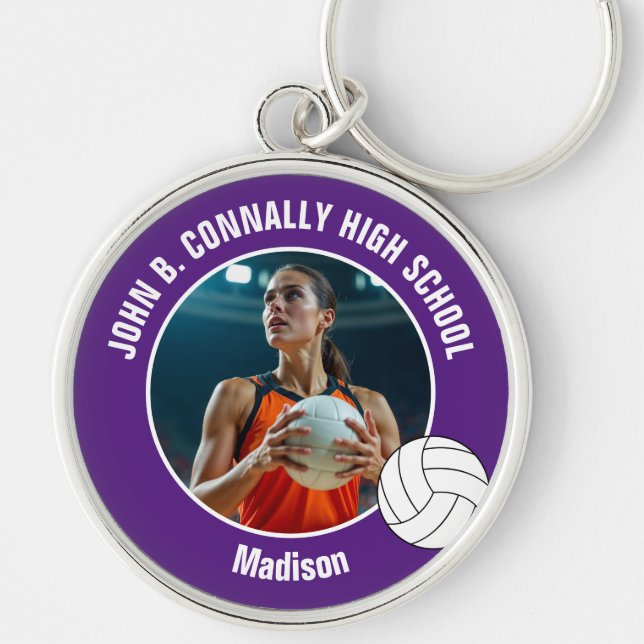 Chaveiro Purple Volleyball Player Photo Keepsake (Frente)
