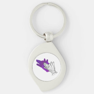 Chaveiro Púrpura de Lobo Silhouette Mão