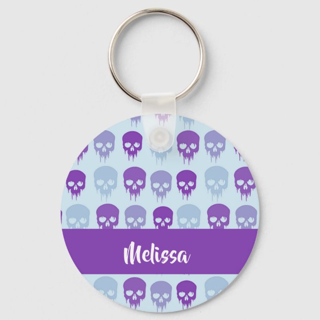 Chaveiro Púrpura e crânios de fusão azuis (Frente)