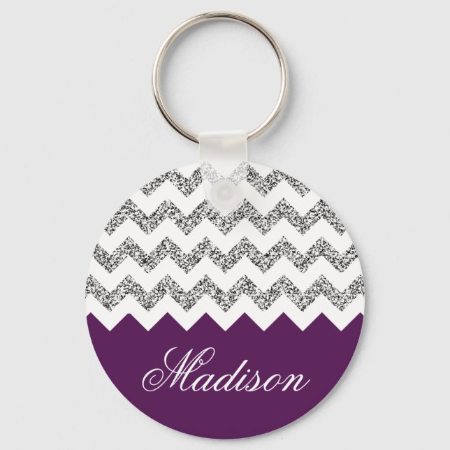 Chaveiro Púrpura Imperial - Padrão de Glitter Glitter Chevr (Frente)