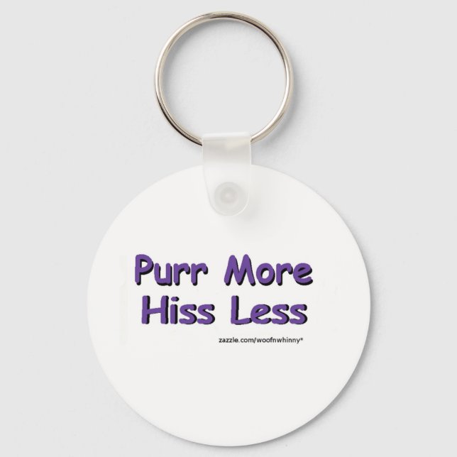 Chaveiro Purr More, Hiss Menos (Frente)