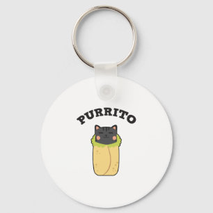 Chaveiro Purrito Funny Cat Pun Cat Burrito Mexicano