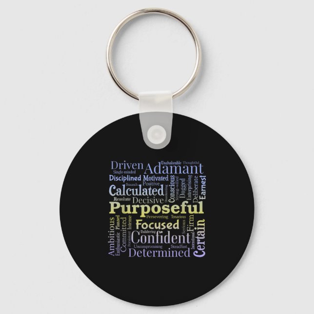 Chaveiro Purseful Word Cloud Art Achiever Motivation Insrat (Frente)