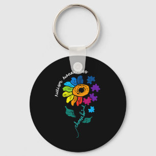 Chaveiro Puzzle da Flor de Girassol de Conscientização do A