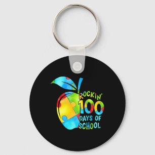 Chaveiro Puzzle dos 100 Dias de Escola Maçã Conscientização