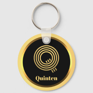 Chaveiro Q Monograma Dourado Personalizado