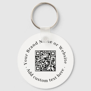 Chaveiro QR Branco Design de Orçamento Minimalista Limpo