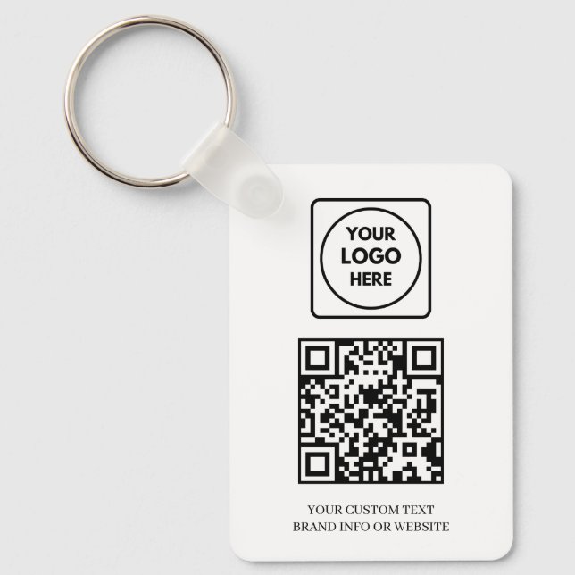 Chaveiro QR Branco | Design Profissional de Logo Empresaria (Frente)