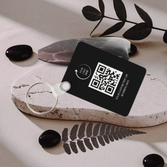 Chaveiro QR Code| black Business Professional Simple Logo (Criador carregado)