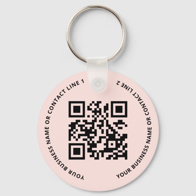 Chaveiro QR Code Logo Business Blush Pink (Frente)
