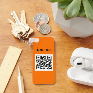 Chaveiro QR Code Neon Orange Elegant Business Company