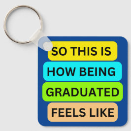 Chaveiro quadrado azul SO_IS_HOW_BEING_FORMANDO