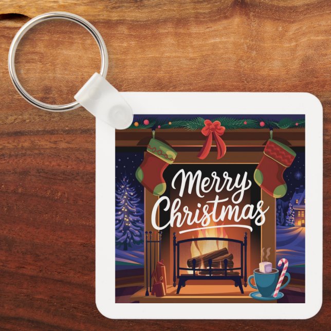 Chaveiro quadrado de metal (Frente)