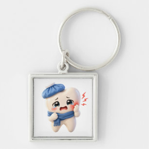 Chaveiro Quadrado de Personagem de Dente Fofo com