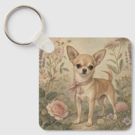 Chaveiro Quadrado do cachorro Chihuahua da Vovó 