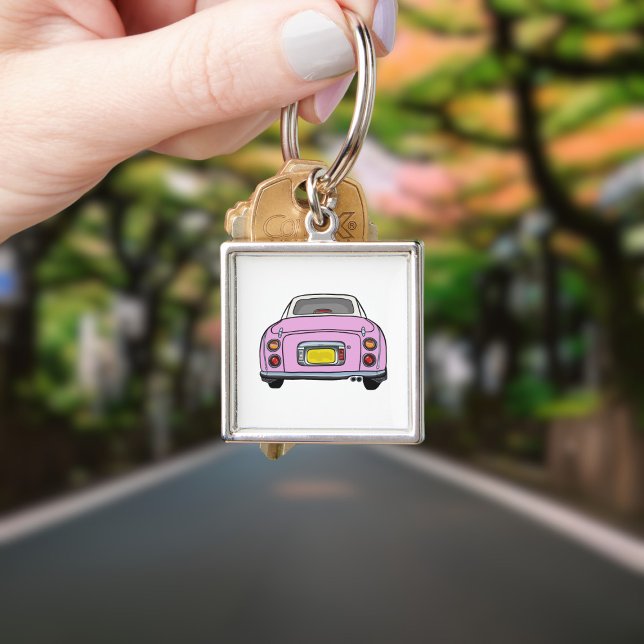 Chaveiro Quadrado do Carro Cinza-Rosa Figaro Bonito (Cute pink figaro car keychain for your car keys)
