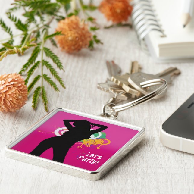 Chaveiro quadrado partidário nº Premium (Lateral)