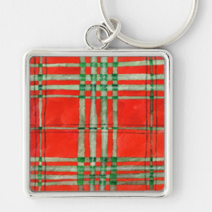 CHAVEIRO QUADRADO PREMIUM TARTAN VERMELHO ESCOCÊS