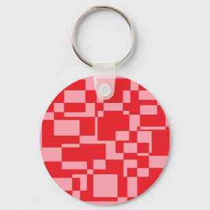 Chaveiro Quadrados cor-de-rosa-vermelho
