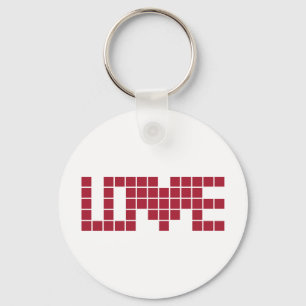 Chaveiro Quadrados de letras de amor vermelho fofo