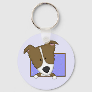 Chaveiro quadro de Brown border collie dos