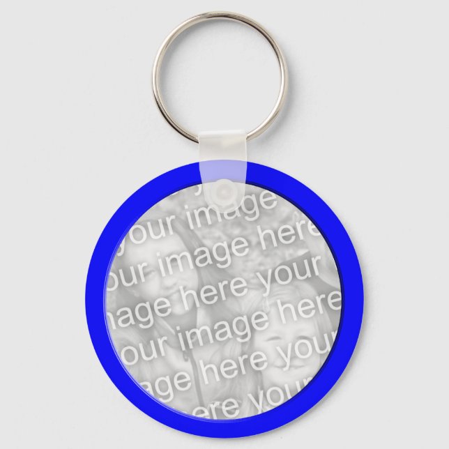 Chaveiro quadro de fotos azul brilhante (Frente)