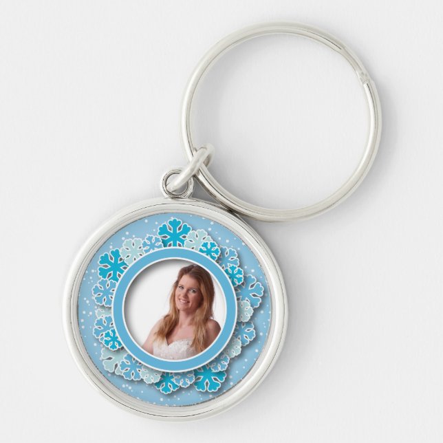 Chaveiro Quadro do floco de neve (Frente)