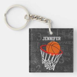Chaveiro Quadro Personalizado de Basquete e Hoop