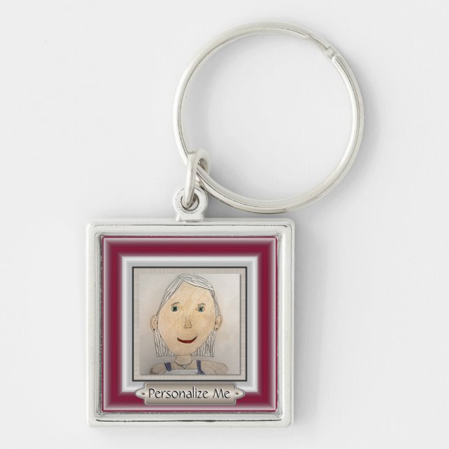 Chaveiro Quadro personalizado para adicionar sua arte ou fo (Frente)