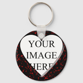 Chaveiro Quadro Quadrado Vermelho Marble com Coração