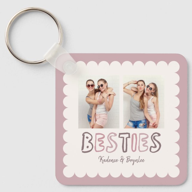 Chaveiro Quaisquer Cores Recortadas Personalizadas 2 Fotos  (Frente)