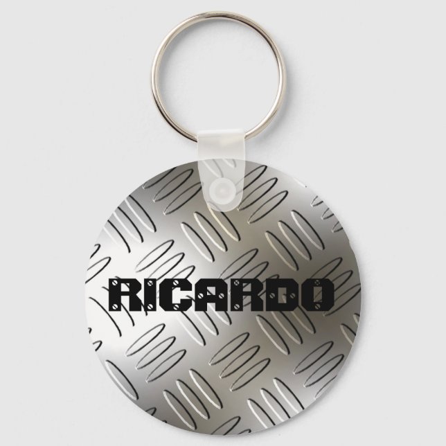 Chaveiro Qualquer Nome Na Placa De Diamante Metálico Chavei (Frente)