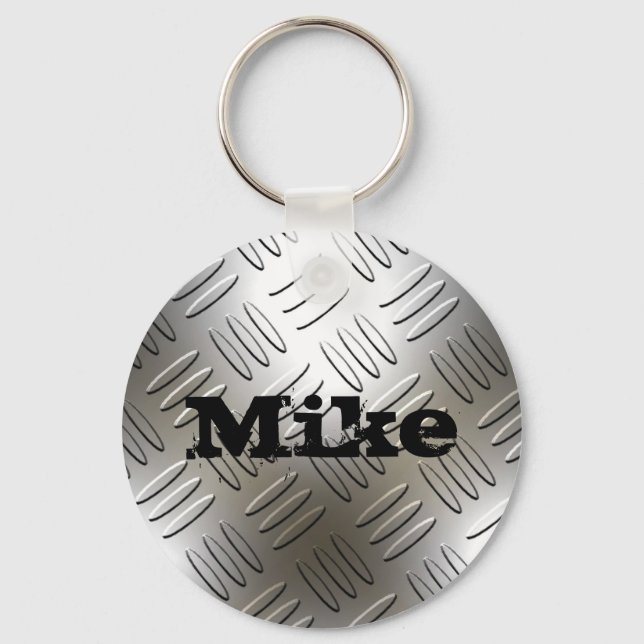 Chaveiro Qualquer Nome Na Placa De Diamante Metálico Chavei (Frente)
