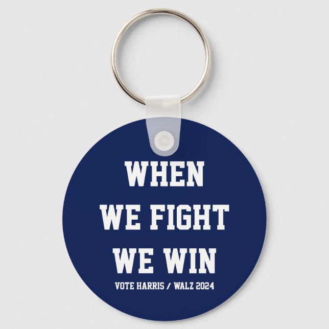Chaveiro Quando Lutamos, Ganhamos Harris Walz (Frente)
