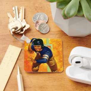 Chaveiro Quarterback do jogador de futebol do Vintage