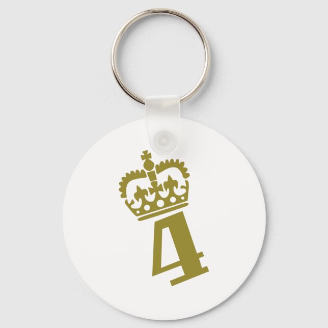 Chaveiro Quarto Aniversário - Número - Quatro (Frente)