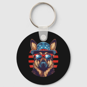 Chaveiro Quarto Cão Americano German shepherd Patriótico De