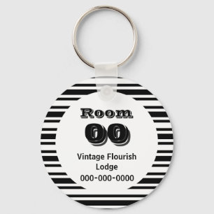 Chaveiro Quarto de hotel Black White Stripes