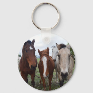 Chaveiro Quatro Cavalos Amigos De Raças Diferentes,