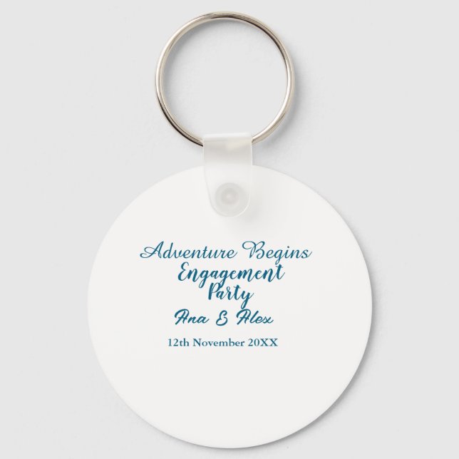 Chaveiro que comece a aventura nome da festa de noivado (Frente)