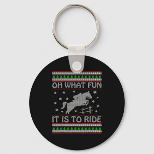 Chaveiro Que Diversão É Cavalgar o Cavalo de Natal Feio Lov