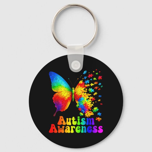 Chaveiro Quebra-Cabeça Borboleta Conscientização do Autismo (Frente)