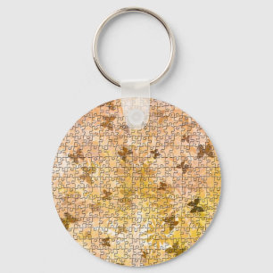 Chaveiro Quebra-cabeça Butterflies e Daisies-Browns por ST