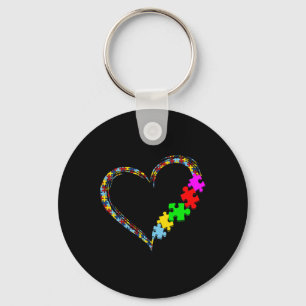 Chaveiro Quebra-Cabeça do Coração do Amor da Conscientizaçã