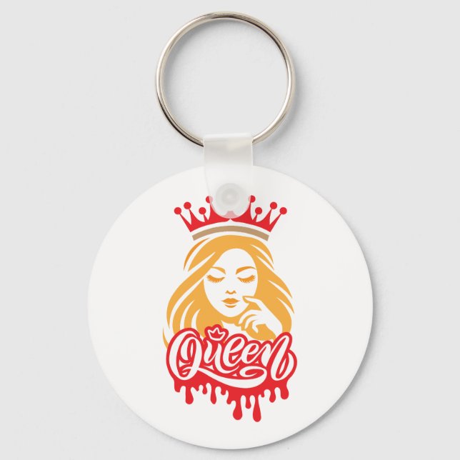 Chaveiro Queen Design – Elegant Royal Crown Typography for  (Frente)
