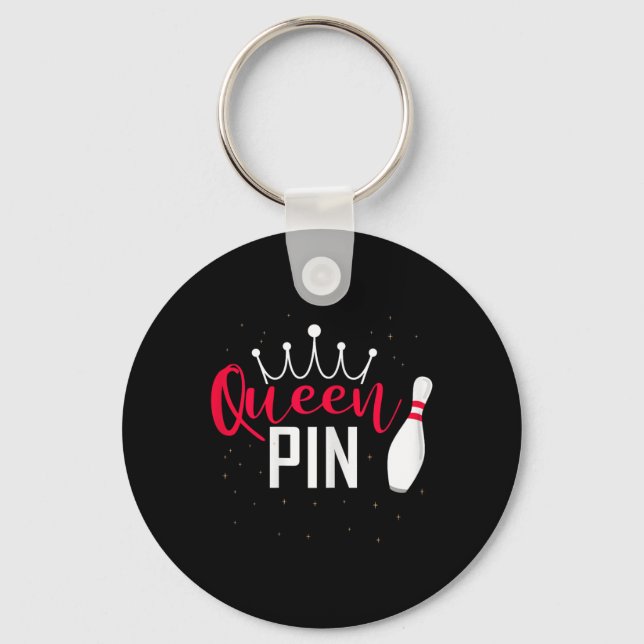 Chaveiro Queen Pin Shirt Bowler Bowling League For Bowling  (Frente)