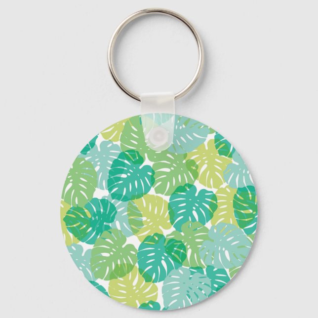 Chaveiro Queijo exótico: Monstera tropical (Frente)