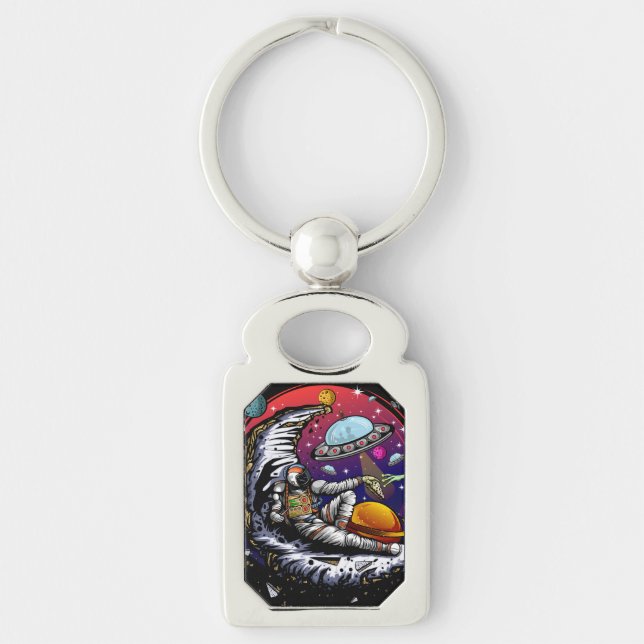 Chaveiro Queijo Moon Space (Frente)